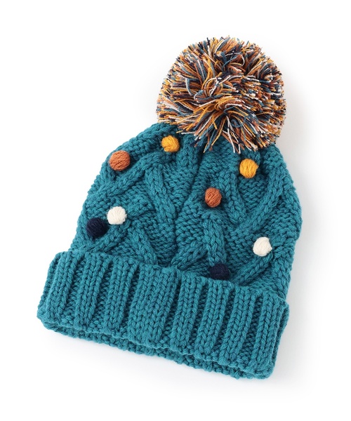 sense of wonder（センスオブワンダー）の「ポコポコニット帽子（ニットキャップ/ビーニー・キッズ・ホワイト系/ネイビー/ブルーグリーン・52-56cm/S(48-52cm)）」の4枚目の写真