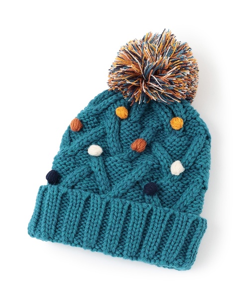 sense of wonder（センスオブワンダー）の「ポコポコニット帽子（ニットキャップ/ビーニー・キッズ・ホワイト系/ネイビー/ブルーグリーン・52-56cm/S(48-52cm)）」の7枚目の写真