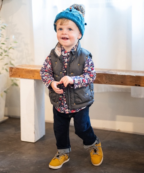 sense of wonder（センスオブワンダー）の「ポコポコニット帽子（ニットキャップ/ビーニー・キッズ・ホワイト系/ネイビー/ブルーグリーン・52-56cm/S(48-52cm)）」の9枚目の写真