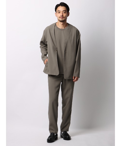 SUIT SQUARE(スーツスクエア)の「カーディガンシャツ 吸水速乾 ストレッチ 防シワ トロピカル 無地(シャツ/ブラウス・メンズ・ブラック系/ベージュ系・LL/L/M/S)」の4枚目の写真