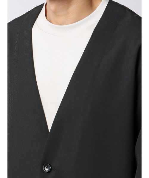 SUIT SQUARE(スーツスクエア)の「カーディガンシャツ 吸水速乾 ストレッチ 防シワ トロピカル 無地(シャツ/ブラウス・メンズ・ブラック系/ベージュ系・LL/L/M/S)」の18枚目の写真
