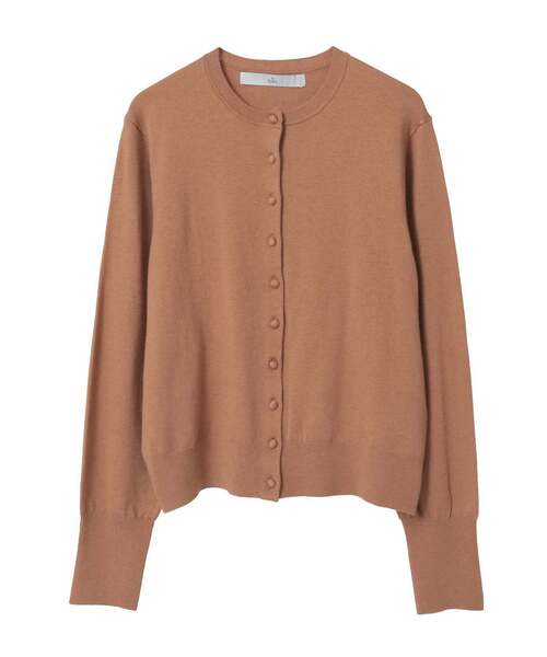 Tiara(ティアラ)の「クルミ釦クルーネックカーディガン(カーディガン/ボレロ・レディース・チャコールグレー/キャメル/パープル・FREE)」の8枚目の写真