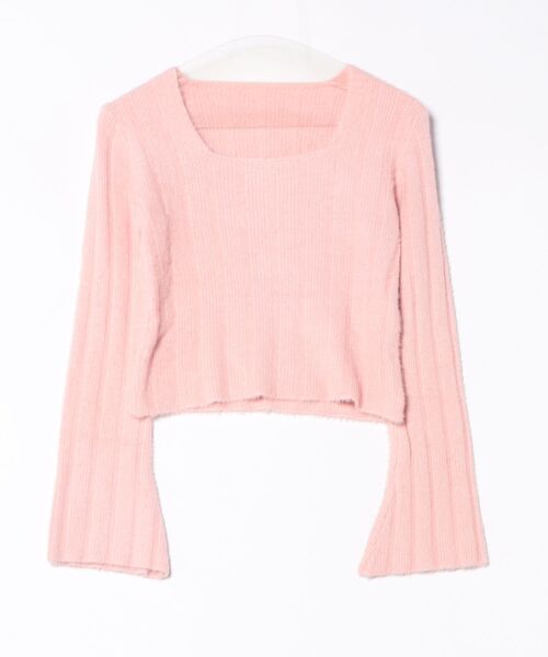 L LABEL（エルラベル）の「ベルスリーブマカロンカラーニット（ニット/セーター・レディース・ピンク/ホワイト/ブラウン/ブルー/グリーン・FREE）」の6枚目の写真