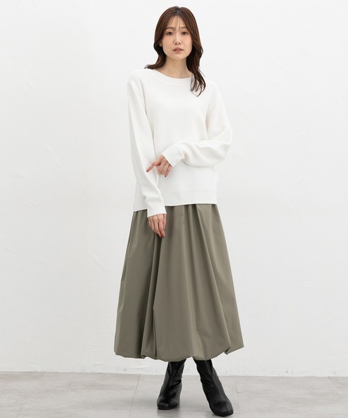 Honeys(ハニーズ)の「【ハニぽか・ダイナホット・ウォッシャブル】あったかクルーニット(ニット/セーター・レディース・ライトグリーン/パープル/アイボリー/ブラック/杢グレー・LL/M/L/S)」の8枚目の写真