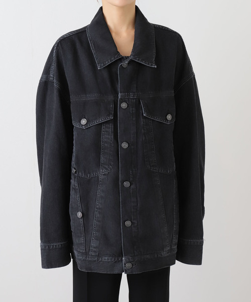 AGOLDE（エーゴールドイー）の「AGOLDE エーゴールドイー REWORKED WAYNE JACKET in Spider A5045-1557（デニムジャケット・レディース・ブラック系その他・SMALL/X-SMALL）」の6枚目の写真