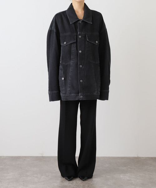 AGOLDE（エーゴールドイー）の「AGOLDE エーゴールドイー REWORKED WAYNE JACKET in Spider A5045-1557（デニムジャケット・レディース・ブラック系その他・SMALL/X-SMALL）」の7枚目の写真