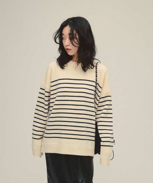 JEANASIS(ジーナシス)の「【eL】5G Guernsey Pullover/588094(ニット/セーター・レディース・ホワイト系その他/レッド/グレー・FREE)」の6枚目の写真