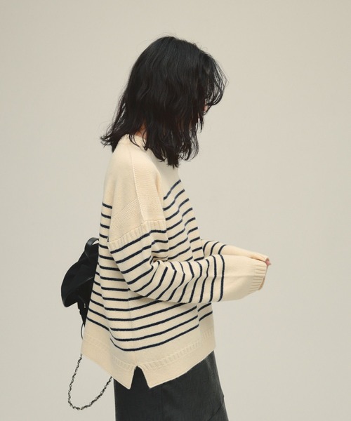 JEANASIS(ジーナシス)の「【eL】5G Guernsey Pullover/588094(ニット/セーター・レディース・ホワイト系その他/レッド/グレー・FREE)」の7枚目の写真