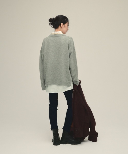 JEANASIS(ジーナシス)の「【eL】5G Guernsey Pullover/588094(ニット/セーター・レディース・ホワイト系その他/レッド/グレー・FREE)」の10枚目の写真