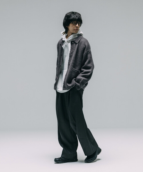 Firsthand（ファーストハンド）の「Firsthand/ファーストハンド 配色 ハンド ステッチ ニットジャケット / ニットカーディガン（カーディガン/ボレロ・メンズ・ネイビー/ブラック/グレー・L/M）」の9枚目の写真