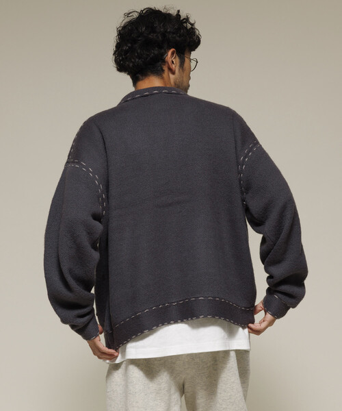 セール】Firsthand/ファーストハンド 配色 ハンド ステッチ ニット