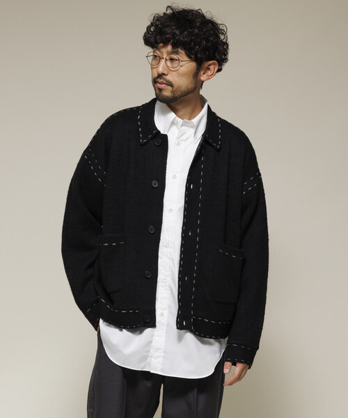 セール】Firsthand/ファーストハンド 配色 ハンド ステッチ ニット