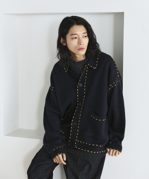 セール】Firsthand/ファーストハンド 配色 ハンド ステッチ ニット