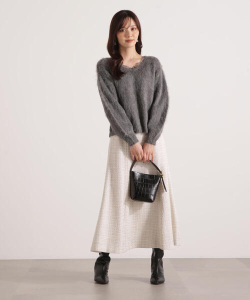 PROPORTION BODY DRESSING(プロポーションボディドレッシング)の「襟元レースニットトップ / 1215270121(ニット/セーター・レディース・ダークグレー/ピンク/ホワイト・FREE)」の11枚目の写真