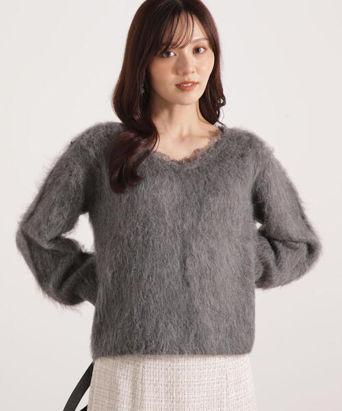 PROPORTION BODY DRESSING(プロポーションボディドレッシング)の「襟元レースニットトップ / 1215270121(ニット/セーター・レディース・ダークグレー/ピンク/ホワイト・FREE)」の12枚目の写真