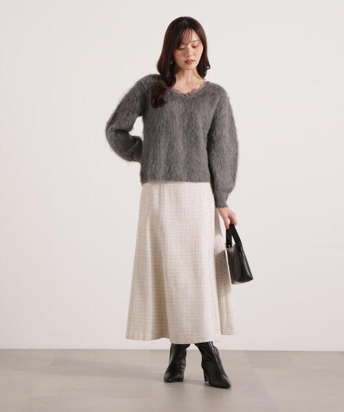 PROPORTION BODY DRESSING(プロポーションボディドレッシング)の「襟元レースニットトップ / 1215270121(ニット/セーター・レディース・ダークグレー/ピンク/ホワイト・FREE)」の13枚目の写真