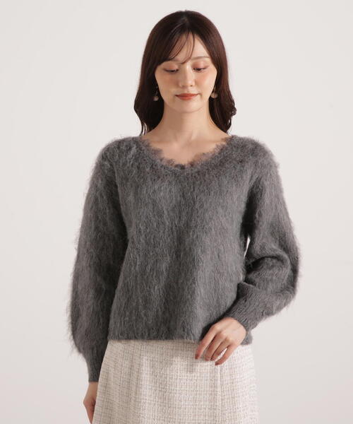 PROPORTION BODY DRESSING(プロポーションボディドレッシング)の「襟元レースニットトップ / 1215270121(ニット/セーター・レディース・ダークグレー/ピンク/ホワイト・FREE)」の14枚目の写真