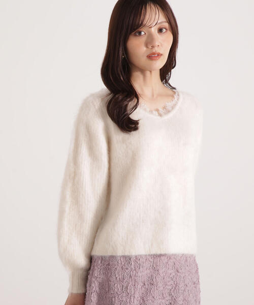 PROPORTION BODY DRESSING(プロポーションボディドレッシング)の「襟元レースニットトップ / 1215270121(ニット/セーター・レディース・ダークグレー/ピンク/ホワイト・FREE)」の21枚目の写真