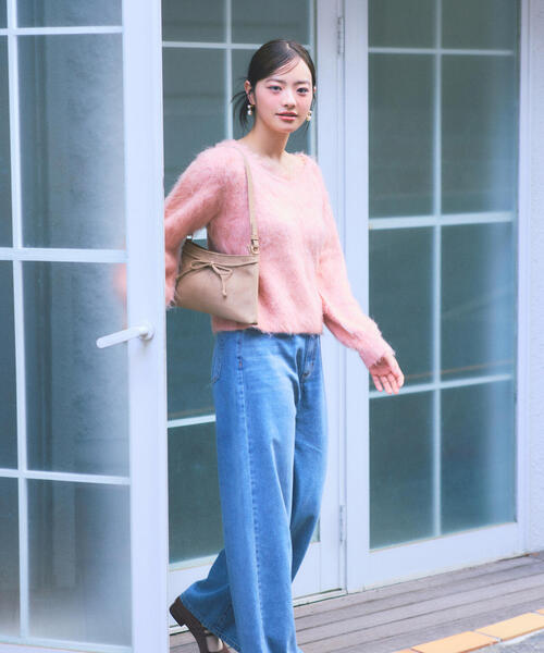 PROPORTION BODY DRESSING(プロポーションボディドレッシング)の「襟元レースニットトップ / 1215270121(ニット/セーター・レディース・ダークグレー/ピンク/ホワイト・FREE)」の8枚目の写真