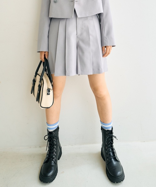 セール】【卒服・セレモニー】プリーツキュロット（スーツパンツ