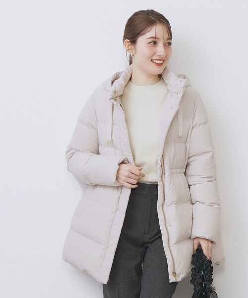 KAWADAダウンドロストミドルコート【撥水/洗濯機OK/2WAY/静電気防止