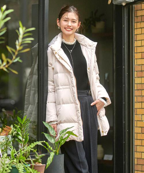 index(インデックス)の「KAWADAダウンドロストミドルコート【撥水/洗濯機OK/2WAY/静電気防止裏地】《XS~3L》(ダウンジャケット/コート・レディース・ナチュラル/アイボリー系7/ブラック/ブラウン系その他5/ネイビー・34/36/38/40/42/44)」の6枚目の写真