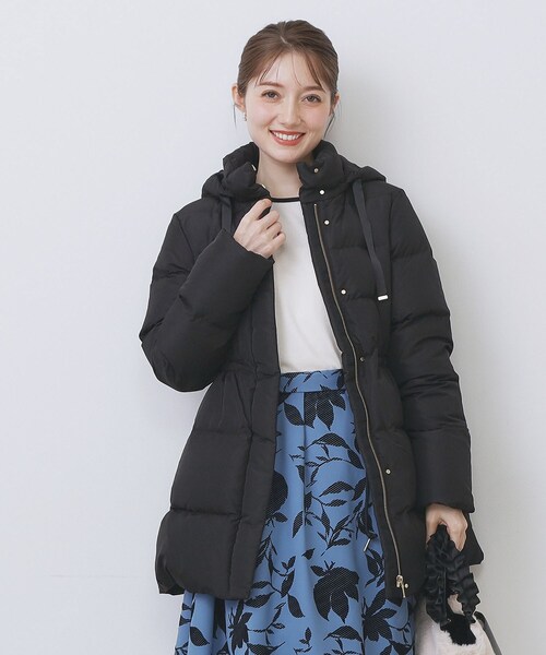 index(インデックス)の「KAWADAダウンドロストミドルコート【撥水/洗濯機OK/2WAY/静電気防止裏地】《XS~3L》(ダウンジャケット/コート・レディース・ナチュラル/アイボリー系7/ブラック/ブラウン系その他5/ネイビー・34/36/38/40/42/44)」の9枚目の写真