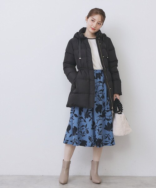 index(インデックス)の「KAWADAダウンドロストミドルコート【撥水/洗濯機OK/2WAY/静電気防止裏地】《XS~3L》(ダウンジャケット/コート・レディース・ナチュラル/アイボリー系7/ブラック/ブラウン系その他5/ネイビー・34/36/38/40/42/44)」の11枚目の写真