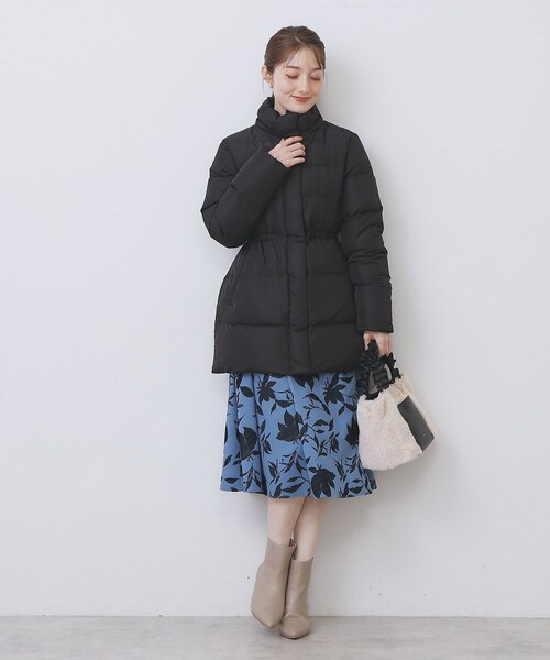 index(インデックス)の「KAWADAダウンドロストミドルコート【撥水/洗濯機OK/2WAY/静電気防止裏地】《XS~3L》(ダウンジャケット/コート・レディース・ナチュラル/アイボリー系7/ブラック/ブラウン系その他5/ネイビー・34/36/38/40/42/44)」の13枚目の写真