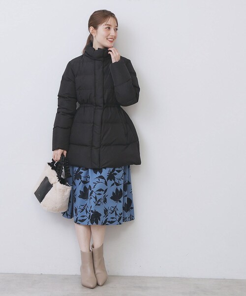 index(インデックス)の「KAWADAダウンドロストミドルコート【撥水/洗濯機OK/2WAY/静電気防止裏地】《XS~3L》(ダウンジャケット/コート・レディース・ナチュラル/アイボリー系7/ブラック/ブラウン系その他5/ネイビー・34/36/38/40/42/44)」の14枚目の写真