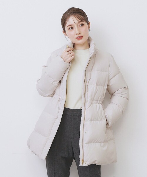 index(インデックス)の「KAWADAダウンドロストミドルコート【撥水/洗濯機OK/2WAY/静電気防止裏地】《XS~3L》(ダウンジャケット/コート・レディース・ナチュラル/アイボリー系7/ブラック/ブラウン系その他5/ネイビー・34/36/38/40/42/44)」の16枚目の写真