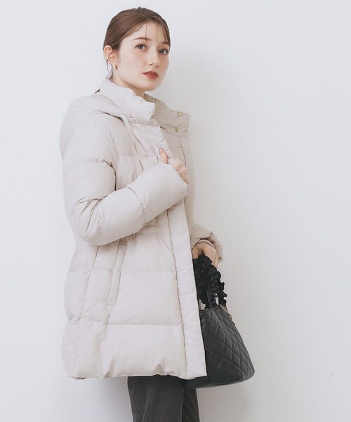 index(インデックス)の「KAWADAダウンドロストミドルコート【撥水/洗濯機OK/2WAY/静電気防止裏地】《XS~3L》(ダウンジャケット/コート・レディース・ナチュラル/アイボリー系7/ブラック/ブラウン系その他5/ネイビー・34/36/38/40/42/44)」の17枚目の写真