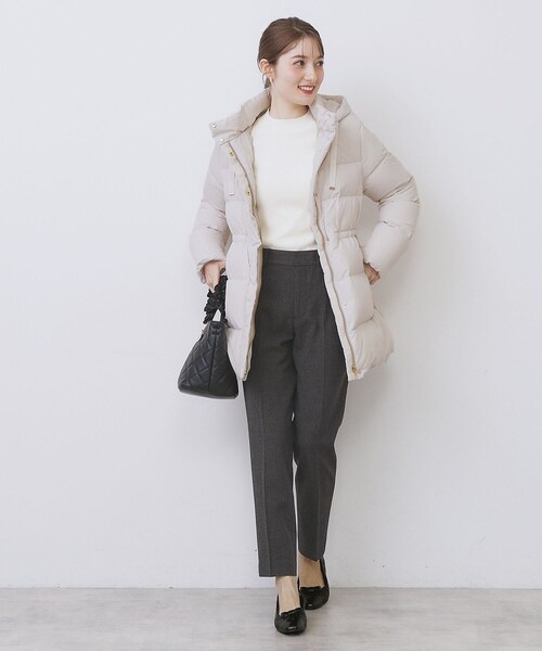 index(インデックス)の「KAWADAダウンドロストミドルコート【撥水/洗濯機OK/2WAY/静電気防止裏地】《XS~3L》(ダウンジャケット/コート・レディース・ナチュラル/アイボリー系7/ブラック/ブラウン系その他5/ネイビー・34/36/38/40/42/44)」の20枚目の写真