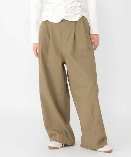 studio CLIP（スタディオクリップ）の「【daily CLIP】バックベルトパンツ（スラックス・レディース・ブラウン/カーキ・FREE）」の4枚目の写真