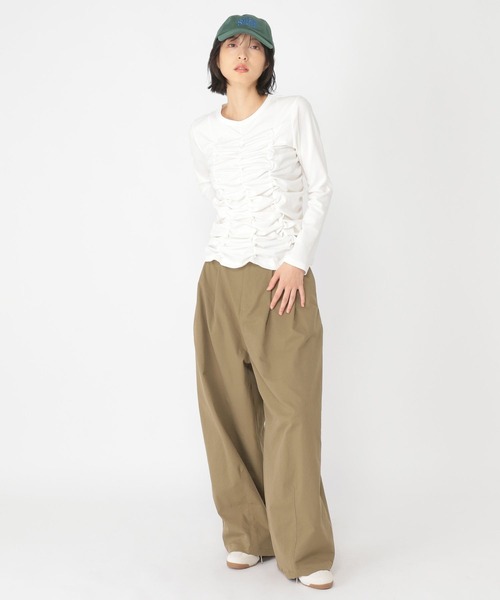 studio CLIP（スタディオクリップ）の「【daily CLIP】バックベルトパンツ（スラックス・レディース・ブラウン/カーキ・FREE）」の6枚目の写真