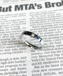 ARCHIVER（アーカイバ）の「【RES】【サージカルステンレス316L】金属アレルギー対応　4ﾐﾘ平打ち ダイヤモンドセットアップリング　リーフデザイン（リング）」