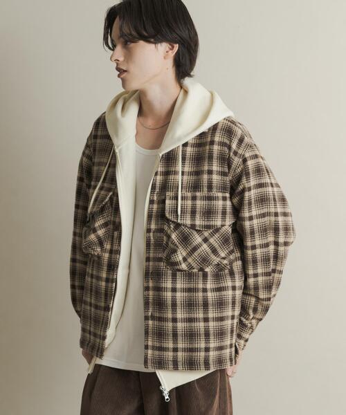 SENSE OF PLACE by URBAN RESEARCH（センスオブプレイスバイアーバンリサーチ）の「ヘビーネルチェックシャツジャケット（その他アウター・メンズ・ネイビー/ブラウン・MEDIUM/LARGE）」の16枚目の写真