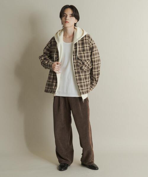 SENSE OF PLACE by URBAN RESEARCH（センスオブプレイスバイアーバンリサーチ）の「ヘビーネルチェックシャツジャケット（その他アウター・メンズ・ネイビー/ブラウン・MEDIUM/LARGE）」の22枚目の写真