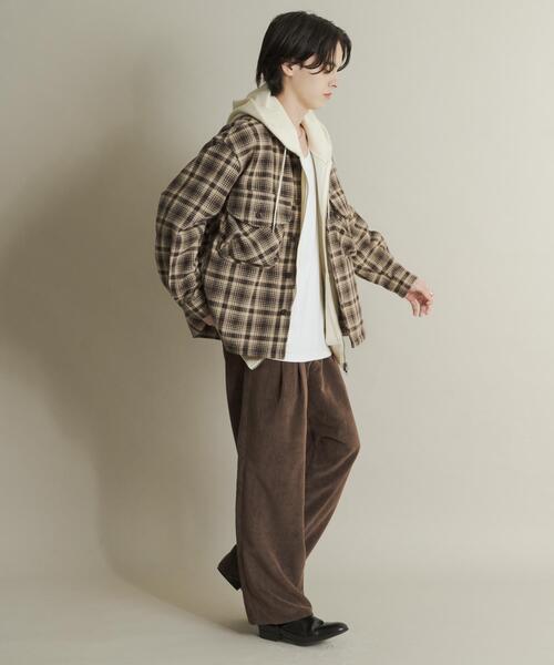 SENSE OF PLACE by URBAN RESEARCH（センスオブプレイスバイアーバンリサーチ）の「ヘビーネルチェックシャツジャケット（その他アウター・メンズ・ネイビー/ブラウン・MEDIUM/LARGE）」の21枚目の写真