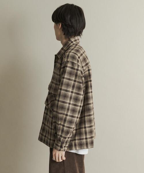 SENSE OF PLACE by URBAN RESEARCH（センスオブプレイスバイアーバンリサーチ）の「ヘビーネルチェックシャツジャケット（その他アウター・メンズ・ネイビー/ブラウン・MEDIUM/LARGE）」の19枚目の写真