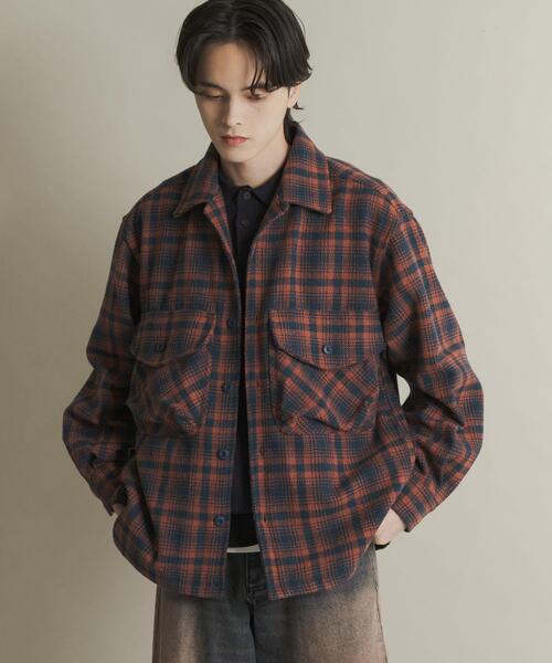 SENSE OF PLACE by URBAN RESEARCH（センスオブプレイスバイアーバンリサーチ）の「ヘビーネルチェックシャツジャケット（その他アウター・メンズ・ネイビー/ブラウン・MEDIUM/LARGE）」の7枚目の写真