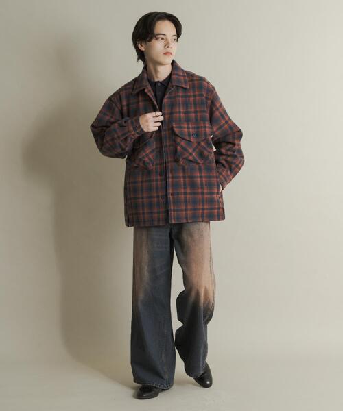 SENSE OF PLACE by URBAN RESEARCH（センスオブプレイスバイアーバンリサーチ）の「ヘビーネルチェックシャツジャケット（その他アウター・メンズ・ネイビー/ブラウン・MEDIUM/LARGE）」の8枚目の写真
