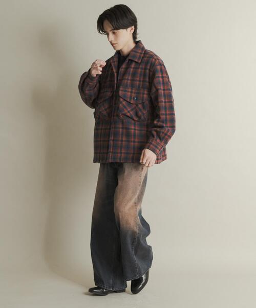 SENSE OF PLACE by URBAN RESEARCH（センスオブプレイスバイアーバンリサーチ）の「ヘビーネルチェックシャツジャケット（その他アウター・メンズ・ネイビー/ブラウン・MEDIUM/LARGE）」の9枚目の写真
