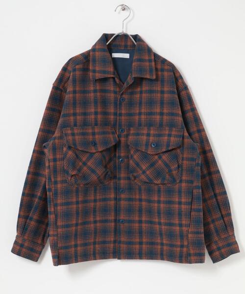 SENSE OF PLACE by URBAN RESEARCH（センスオブプレイスバイアーバンリサーチ）の「ヘビーネルチェックシャツジャケット（その他アウター・メンズ・ネイビー/ブラウン・MEDIUM/LARGE）」の10枚目の写真