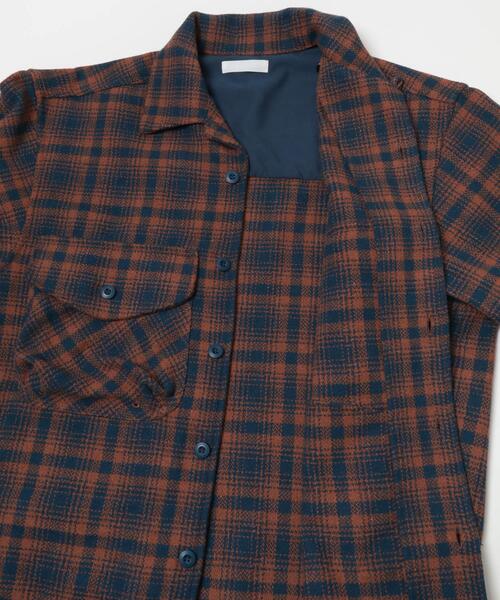 SENSE OF PLACE by URBAN RESEARCH（センスオブプレイスバイアーバンリサーチ）の「ヘビーネルチェックシャツジャケット（その他アウター・メンズ・ネイビー/ブラウン・MEDIUM/LARGE）」の11枚目の写真