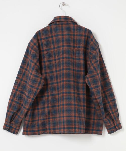 SENSE OF PLACE by URBAN RESEARCH（センスオブプレイスバイアーバンリサーチ）の「ヘビーネルチェックシャツジャケット（その他アウター・メンズ・ネイビー/ブラウン・MEDIUM/LARGE）」の3枚目の写真