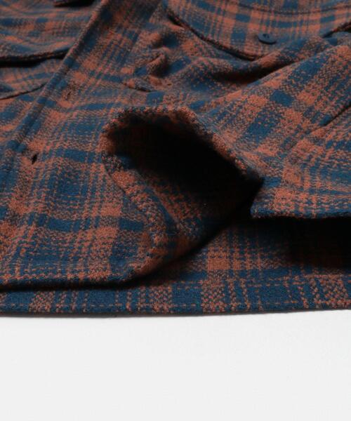 SENSE OF PLACE by URBAN RESEARCH（センスオブプレイスバイアーバンリサーチ）の「ヘビーネルチェックシャツジャケット（その他アウター・メンズ・ネイビー/ブラウン・MEDIUM/LARGE）」の4枚目の写真
