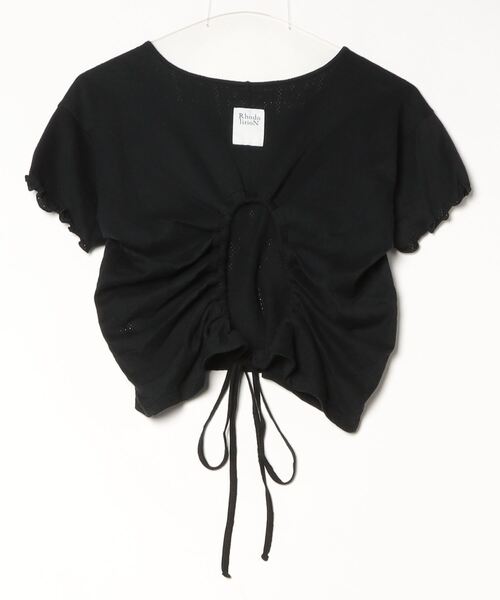 NANO universe（ナノユニバース）の「RhodolirioN/Holed Spencer Tee EyeletJersey（Tシャツ/カットソー・レディース・ブラック・1）」の2枚目の写真