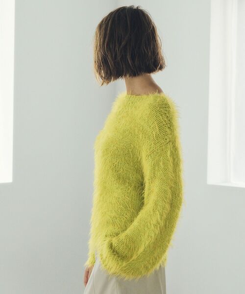 Editt by YECCA VECCA（エディットバイイェッカヴェッカ）の「フェザーMIXロービングニット（ニット/セーター・レディース・グレー/チャコールグレー/オレンジ/グリーン系その他3・FREE）」の5枚目の写真