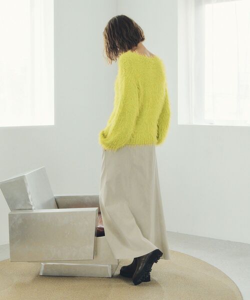 Editt by YECCA VECCA（エディットバイイェッカヴェッカ）の「フェザーMIXロービングニット（ニット/セーター・レディース・グレー/チャコールグレー/オレンジ/グリーン系その他3・FREE）」の11枚目の写真